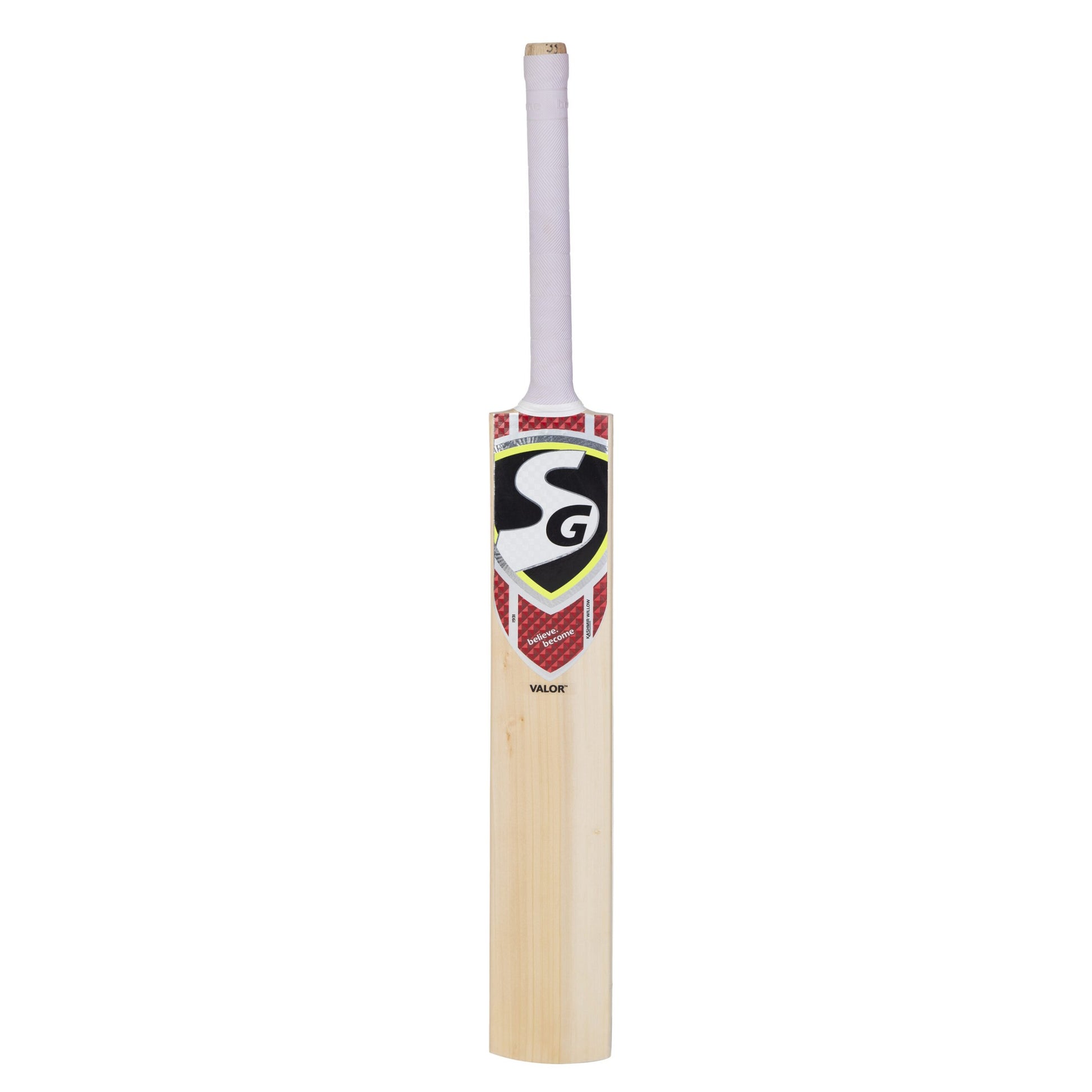 SG Valor Premium Kashmir Willow traditional shaped Cricket Bat (Leather Ball)