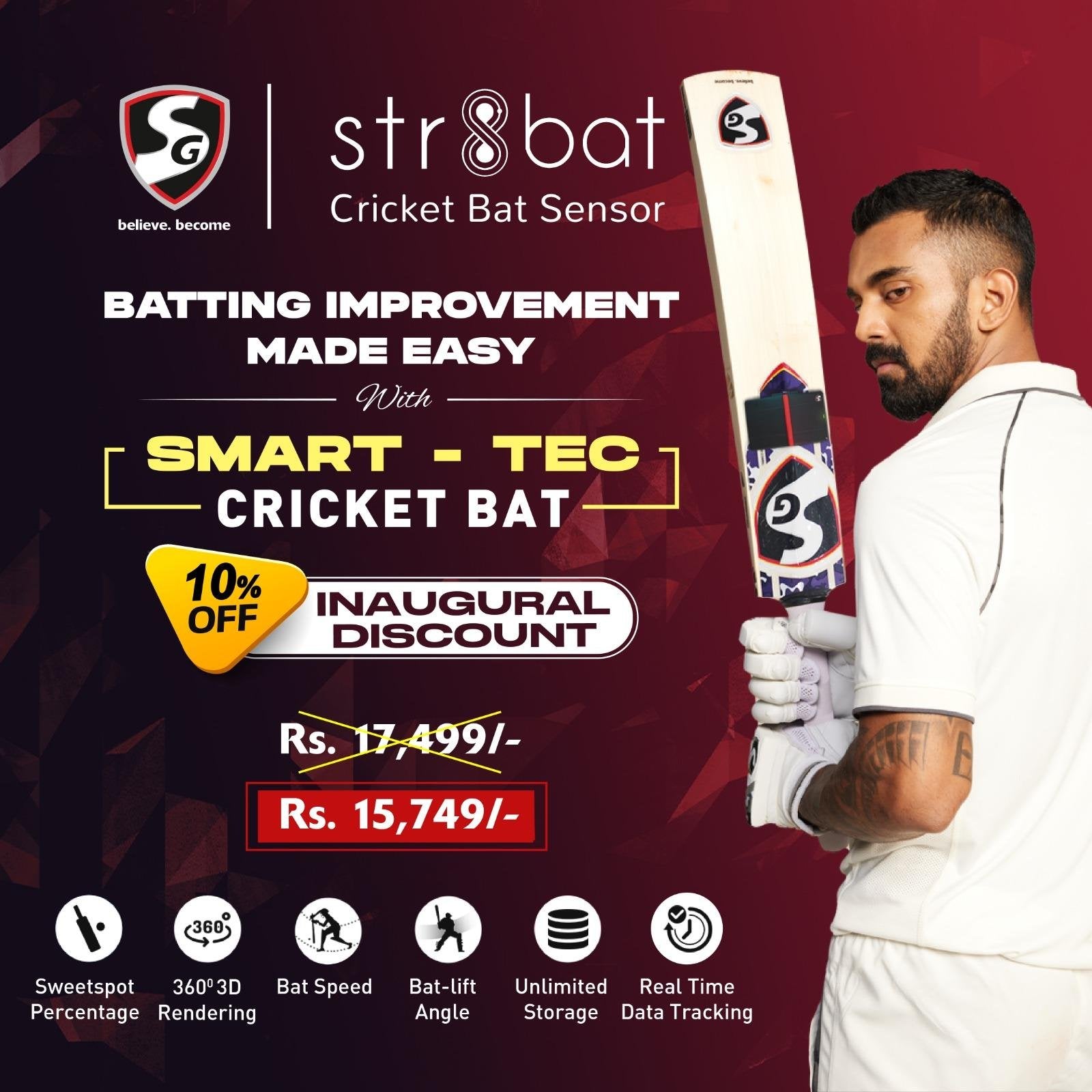 SG KLR Supreme Bat No. 6 (with SG|Str8bat Sensor) โ TeamSG